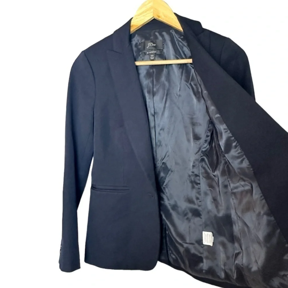 J. CREW Parke Blazer In Bi-Stretch Cotton Navy Blazer 00